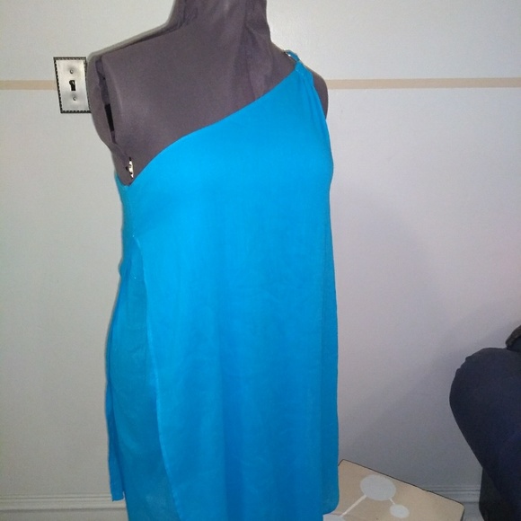 New Michael Kors Cotton One Shoulder Swim Cover - Picture 4 of 6